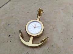 Eccezionale orologio da scrivania vintage Hermès con motivo ad ancora, perfettamente funzionante