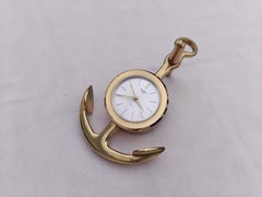 Eccezionale orologio da scrivania vintage Hermès con motivo ad ancora, perfettamente funzionante