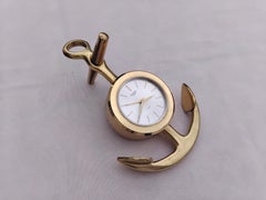 Eccezionale orologio da scrivania vintage Hermès con motivo ad ancora, perfettamente funzionante