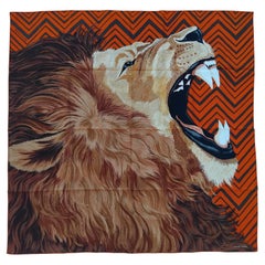 Exceptional Hermès Set of 4 Cashmere Scarves Aaaaargh Grrrrr Awooooo Roaaaaar