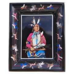 Exceptionnel plateau à monnaie en porcelaine Hermès « Pani La Shar » – Indien Pawnee – K. Oliver