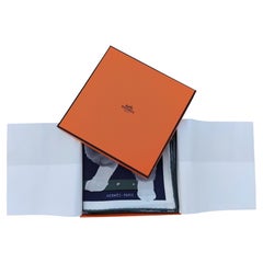 Hermès CHAT CHAT CHAT Silk Scarf Navy Black Grey Dancing Cats SOLD OUT