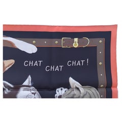 Hermès CHAT CHAT CHAT Silk Scarf Black Brown Grey Dancing Cats SOLD OUT