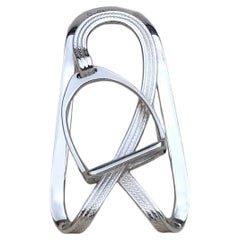 Hermès Stirrup Shaped Money Clip Silver Equestrian Horse Texas