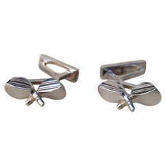 Hermès Golf Clubs Shaped Manschettenknöpfe Silber RARE