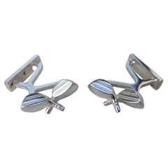 Hermès Golf Clubs Shaped Cufflinks Silver RARE