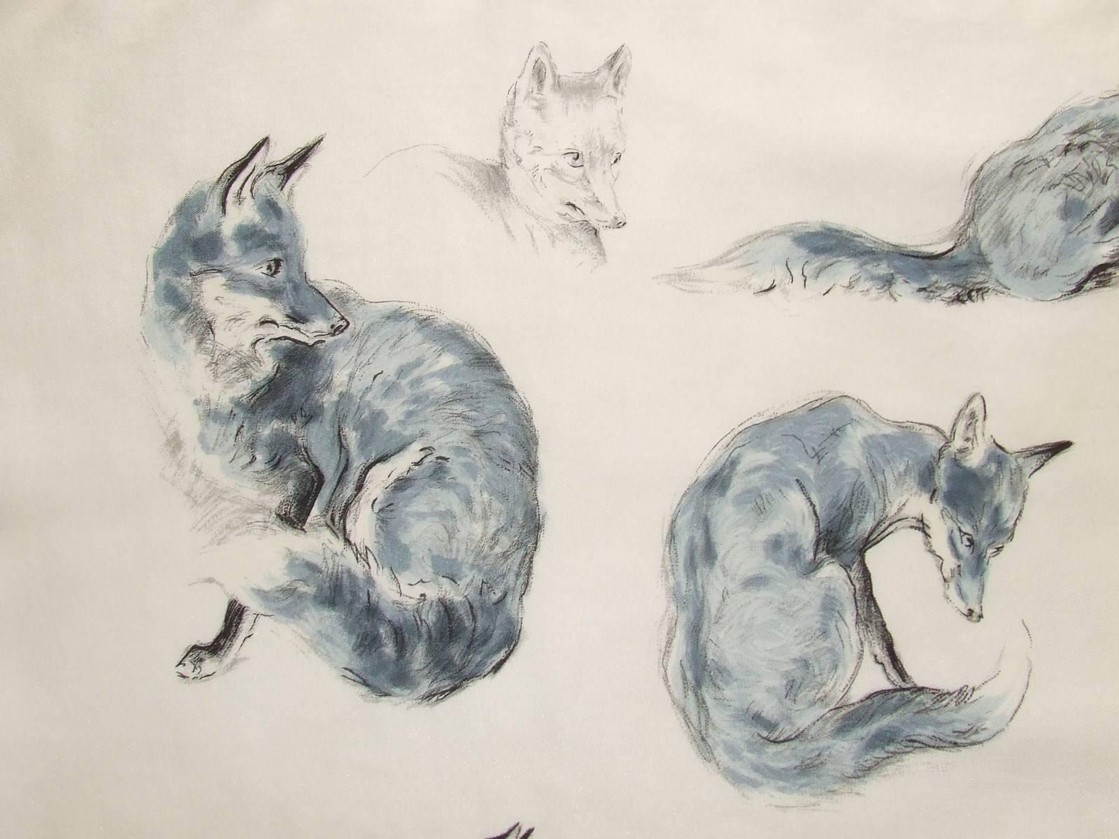 Rare Stunning Hermes Silk Scarf Les Renards Foxes Xavier de Poret 86 cm 6
