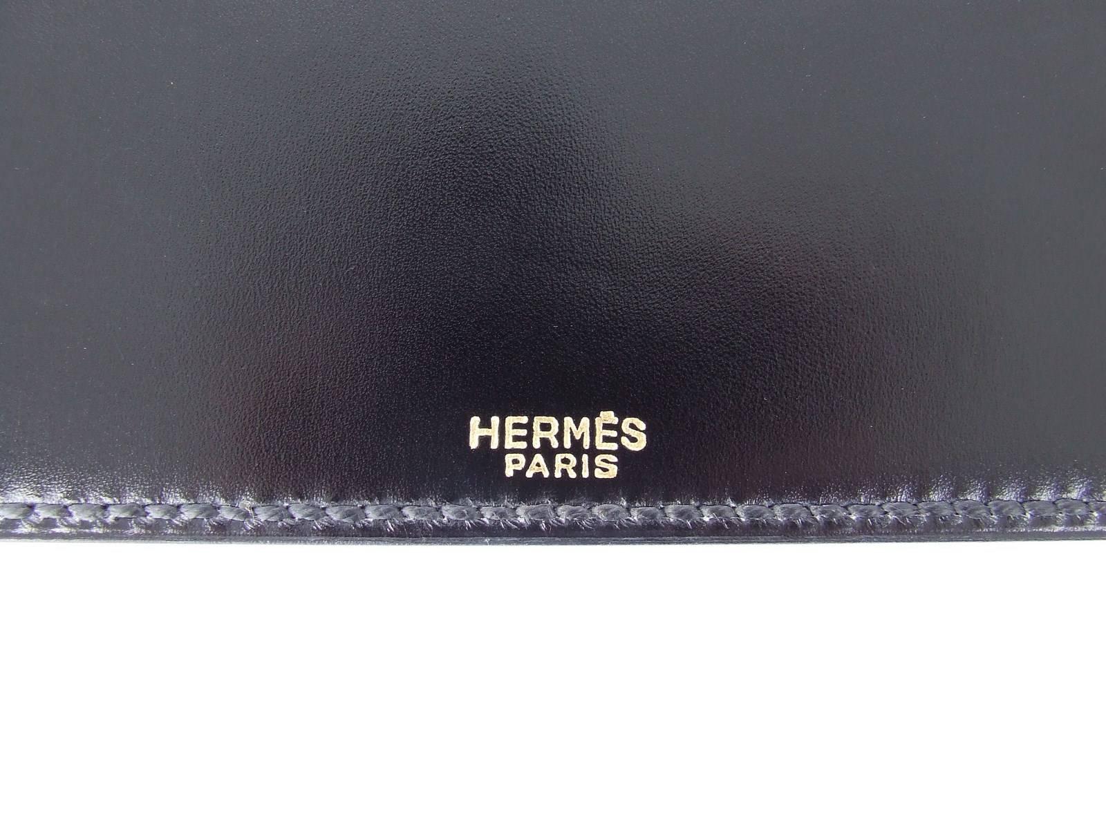 Black Rare HERMES Tie Hanger Tie Rack Rack 4 Stirrups Metal and Leather