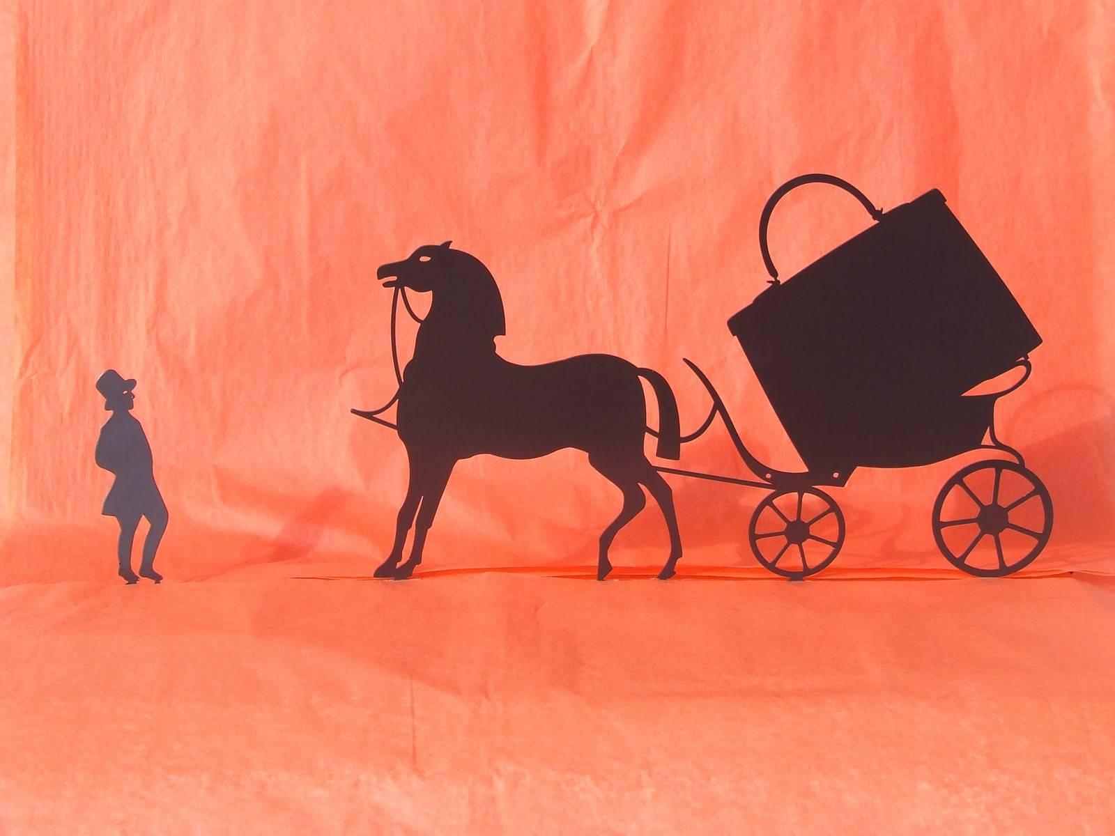 Hermes Logo Carriage Coachman And Horse In Metal 1