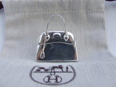 HERMES Mini Bolide Bag Pill Box Pill Container Silver 925 RARE
