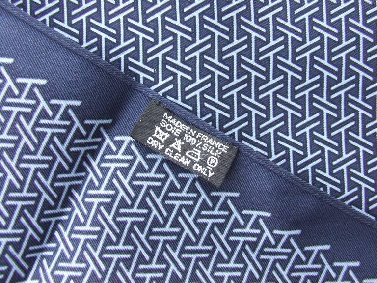 HERMES Silk Scarf-Tie Cravate-Foulard H printed Men's Collection Blue White  at 1stDibs | hermes scarf tie, hermes cravate, hermes silk scarf men