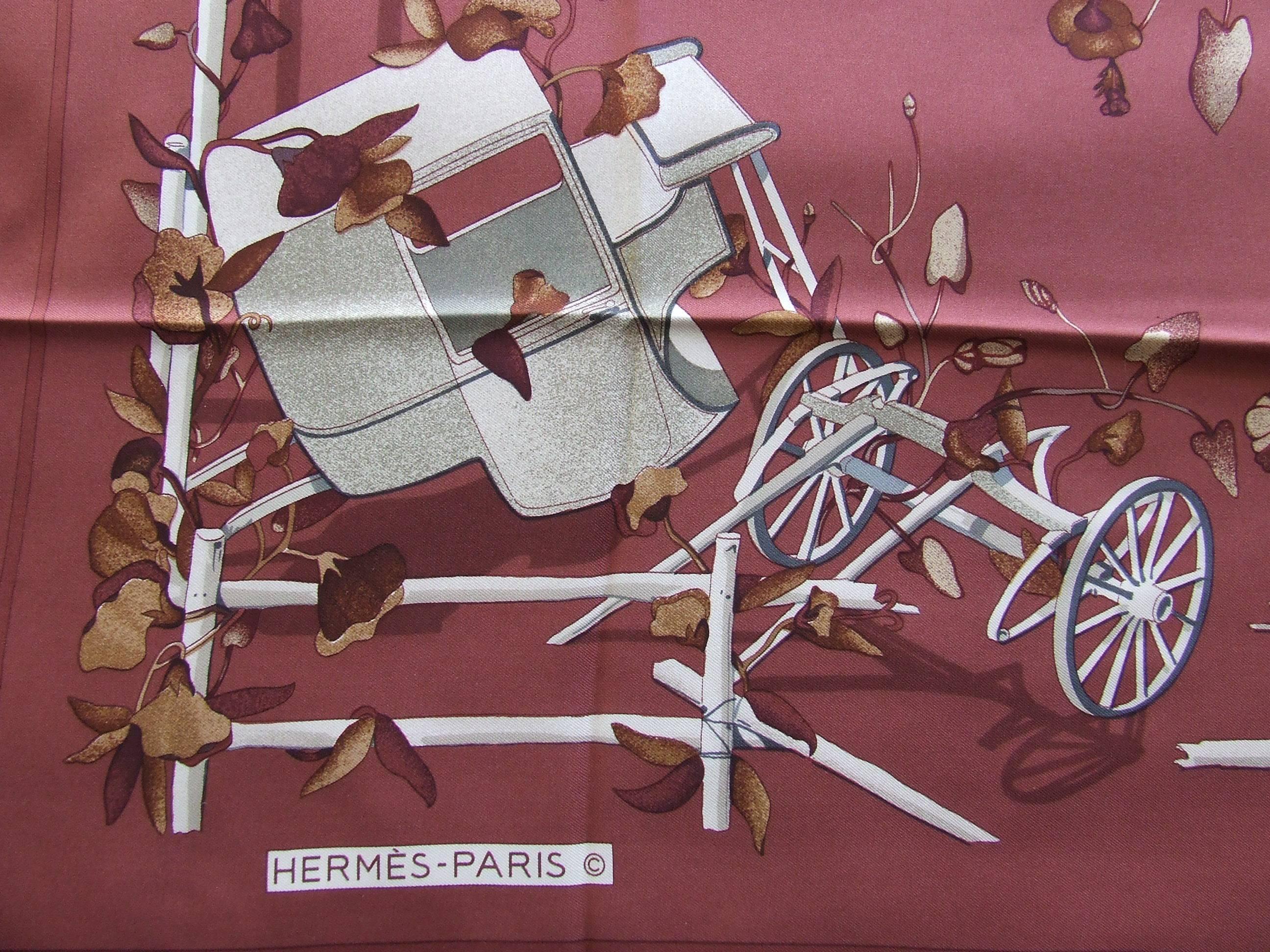 Hermès Vintage Silk Scarf Au Bois Dormant Stroppa 1983 90 cm Rare 3