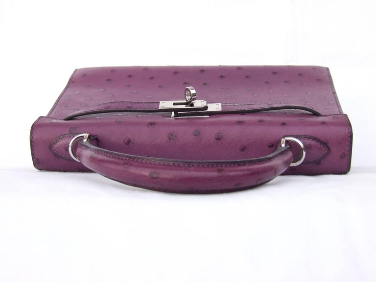 Hermès Kelly 25 Sellier Purple Pink Rose Pourpre Ostrich with Palladium  Hardware - Bags - Kabinet Privé