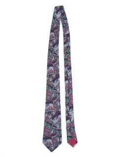 Cravate en soie Hermès Éléphants Lions vert, gris, bleu, bourgogne menthe