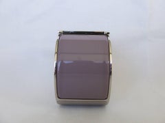 Hermes Clic Clac H Bracelet Cuff Purple Enamel White Enamelled H Extra Wide PM