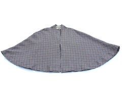 Hermes Vintage Mantle Poncho Coat Cape Wrap Houndstooth Pattern Wool