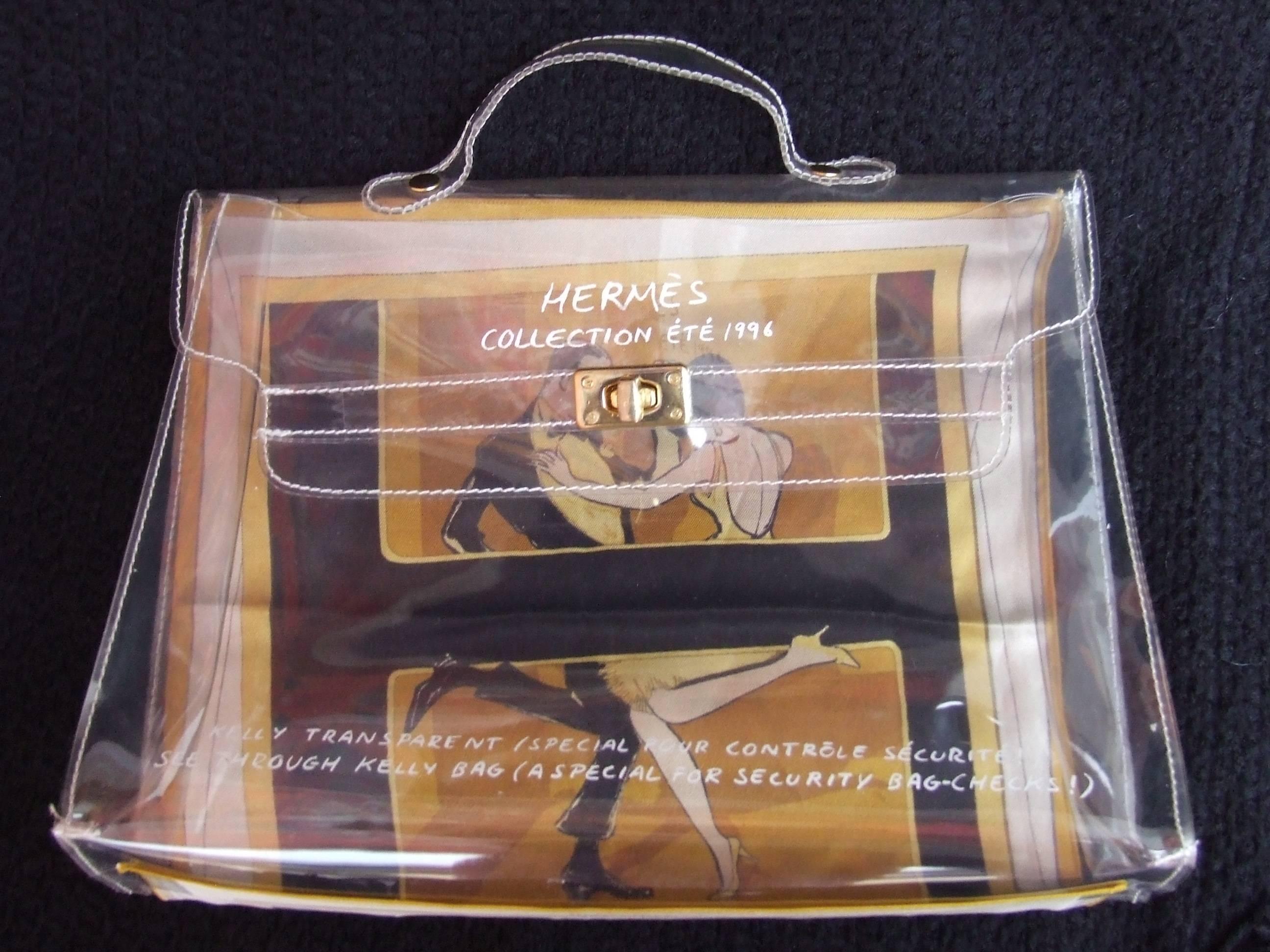 HERMES Collector See Through Kelly Bag Special Security Bag Check-in 1996 32 cm 1