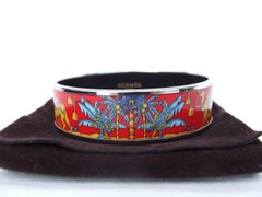 Hermes Enamel Printed Bracelet Camels in Desert Palladium Hardware Size 65