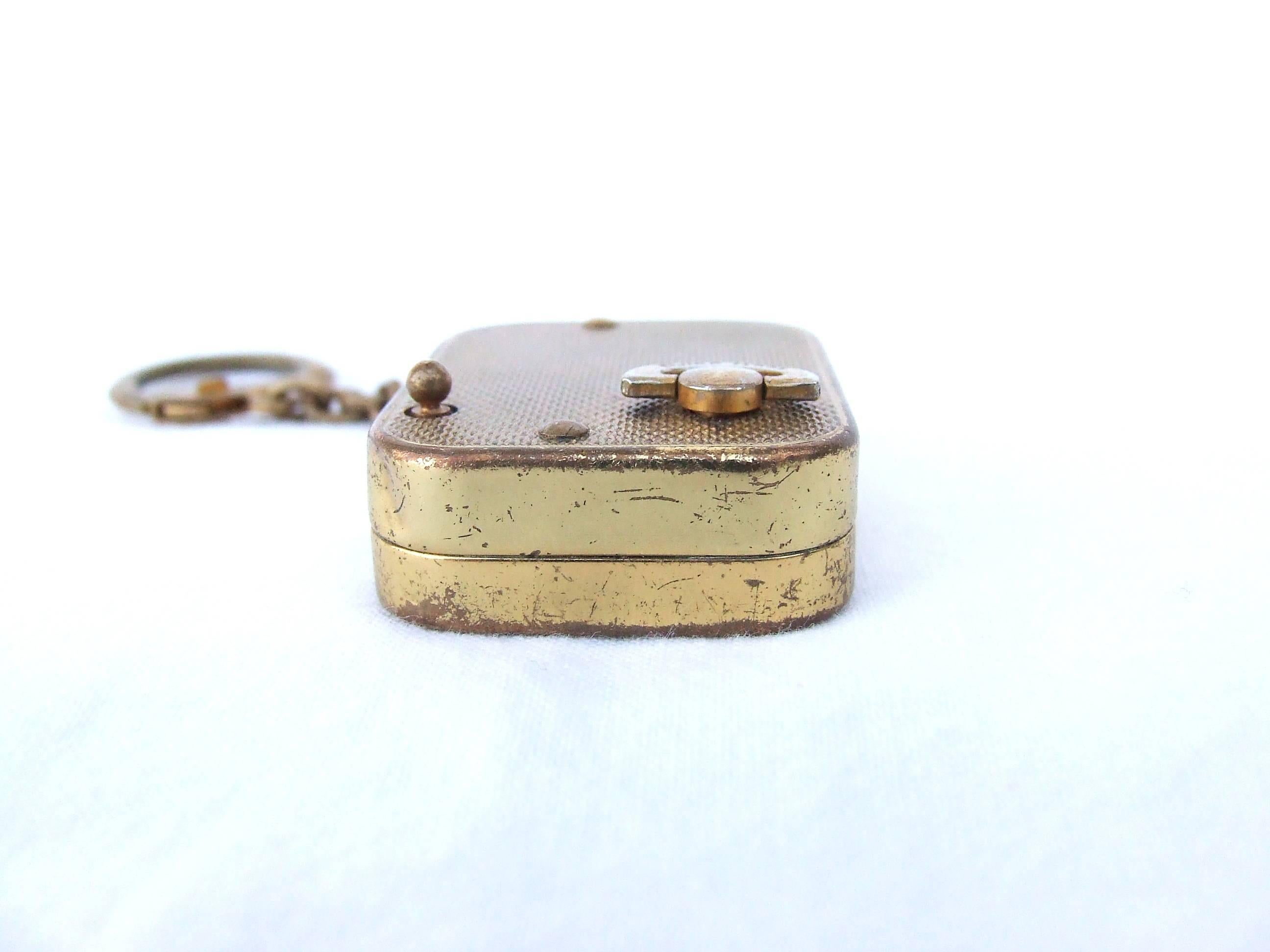 Women's or Men's Hermes Keychain Key Ring Key Holder Music Box Collector Golden Metal