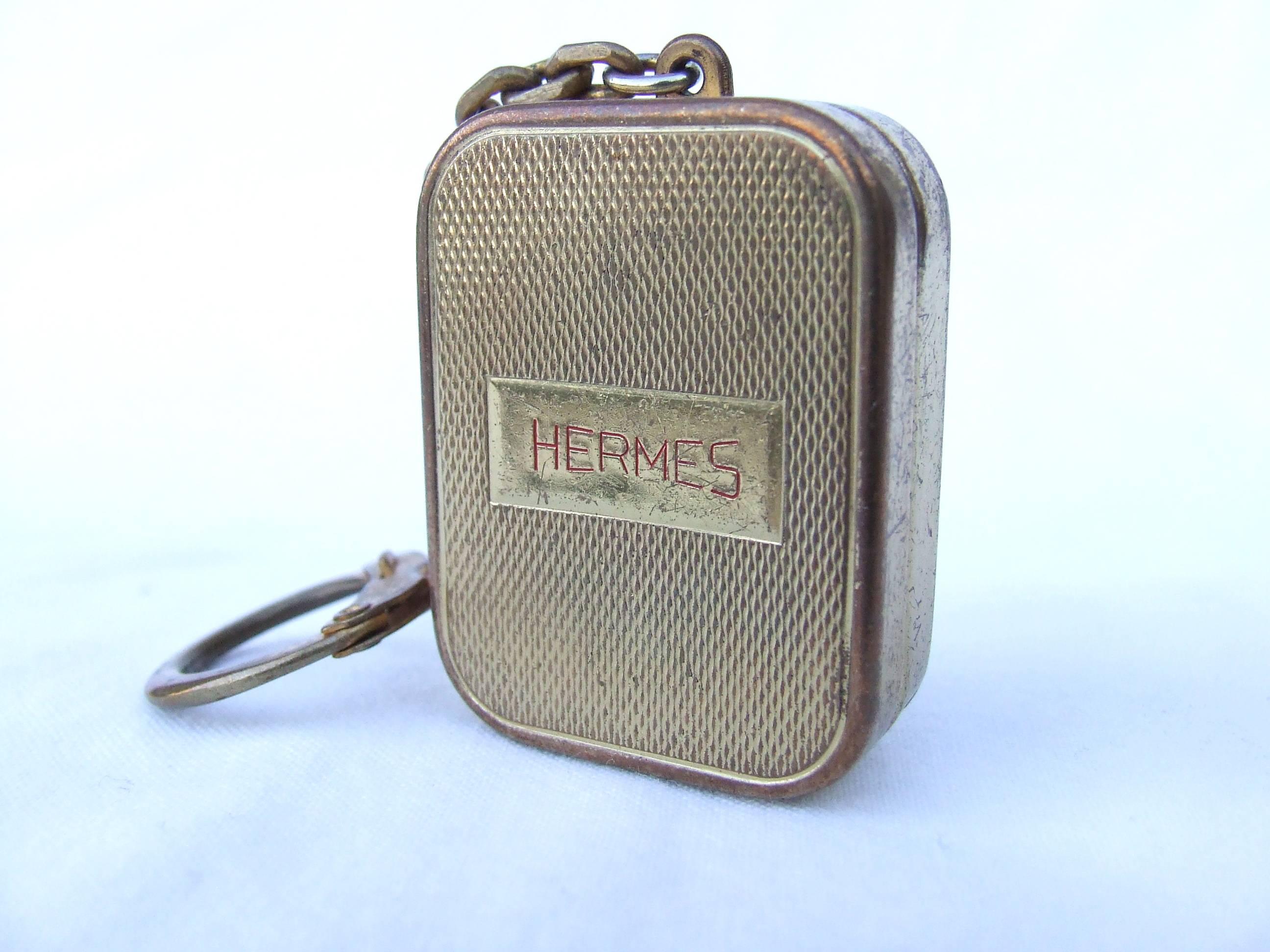 Hermes Keychain Key Ring Key Holder Music Box Collector Golden Metal 1