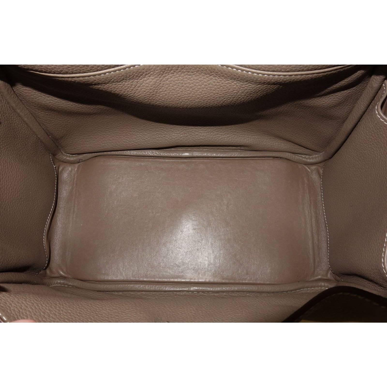 Hermes Lindy Hand Bag 2 ways Etoupe Taurillon Clemence Leather PHW 30 cm 1