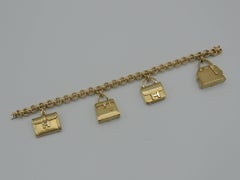 Hermes La Ronde Des Sacs 2 Bags Charms Gold Bracelet