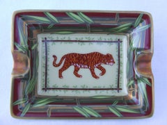 Hermes 4 Small Printed Porcelain Ashtray Change Tray Monkey Bear Tiger Giraffe