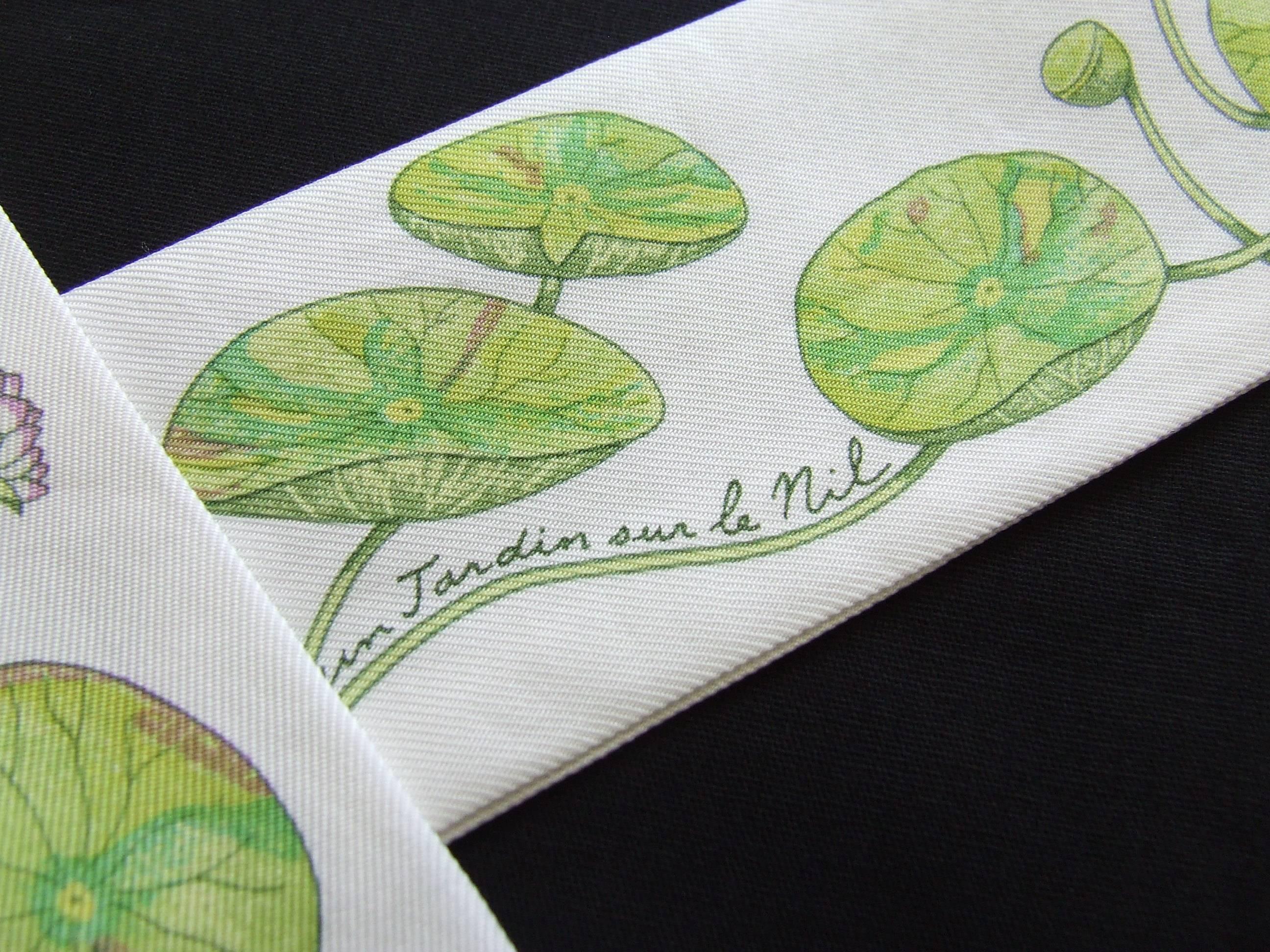 Women's Hermès Silk Scarf Twilly Un Jardin Sur Le Nil Water Lily For Kelly Birkin Bag