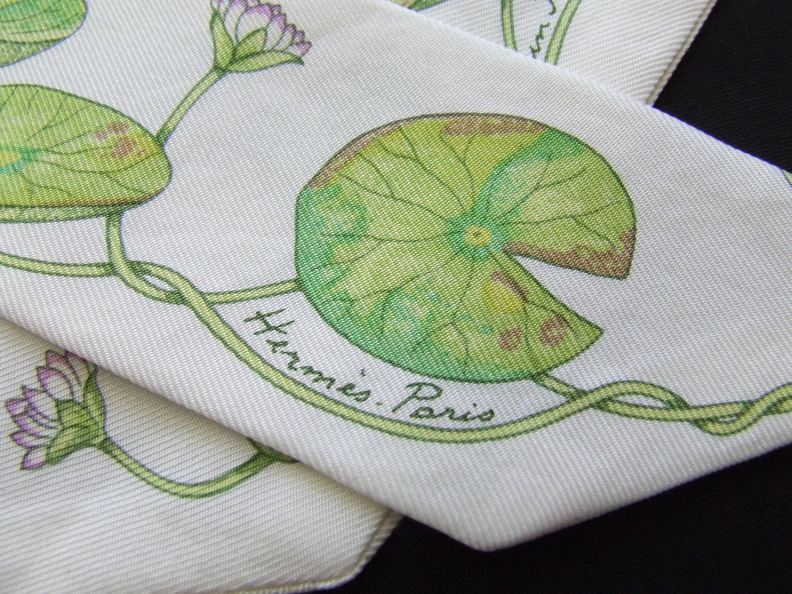 Hermès Silk Scarf Twilly Un Jardin Sur Le Nil Water Lily For Kelly Birkin Bag 1