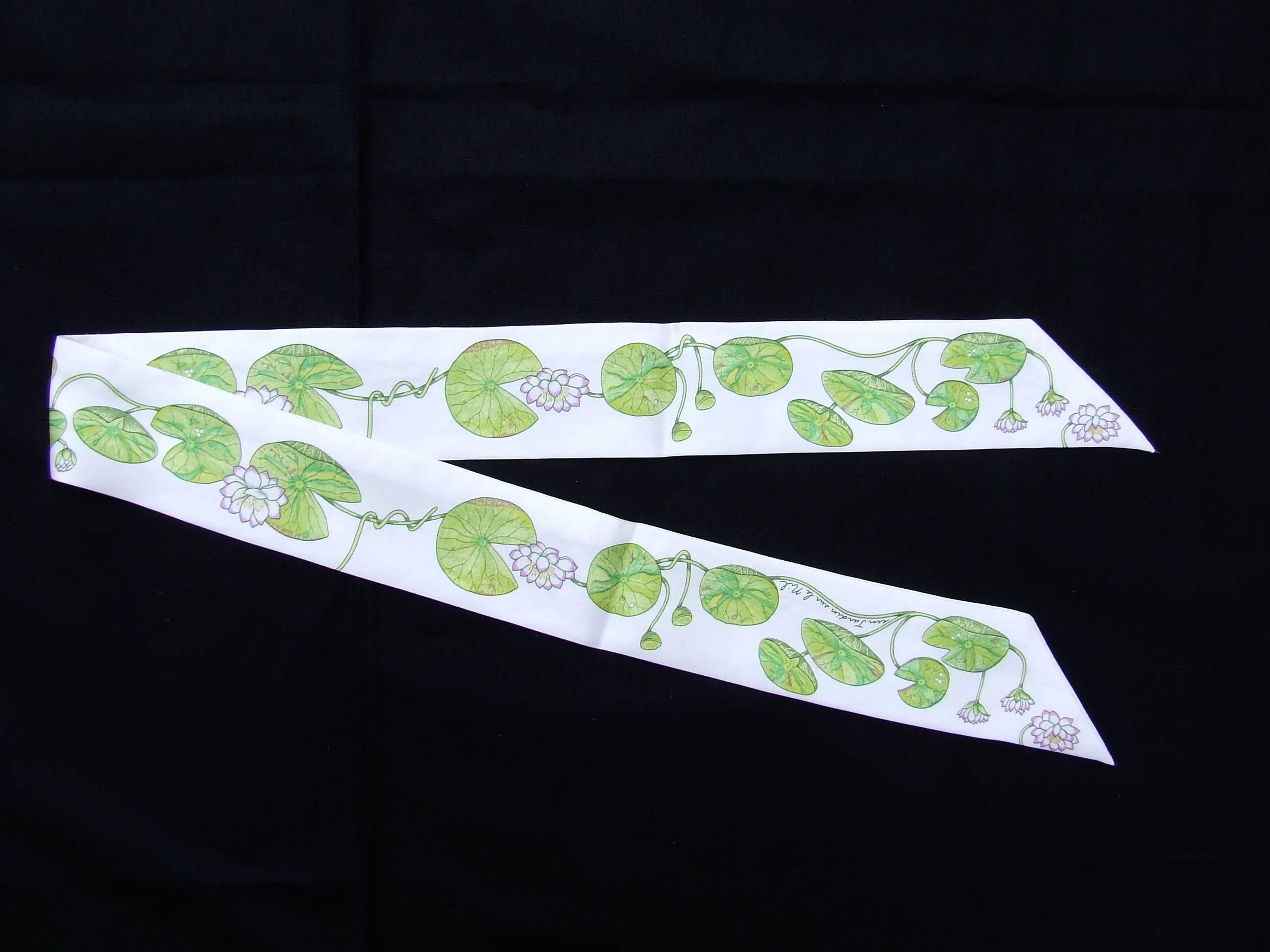 Hermès Silk Scarf Twilly Un Jardin Sur Le Nil Water Lily For Kelly Birkin Bag 6