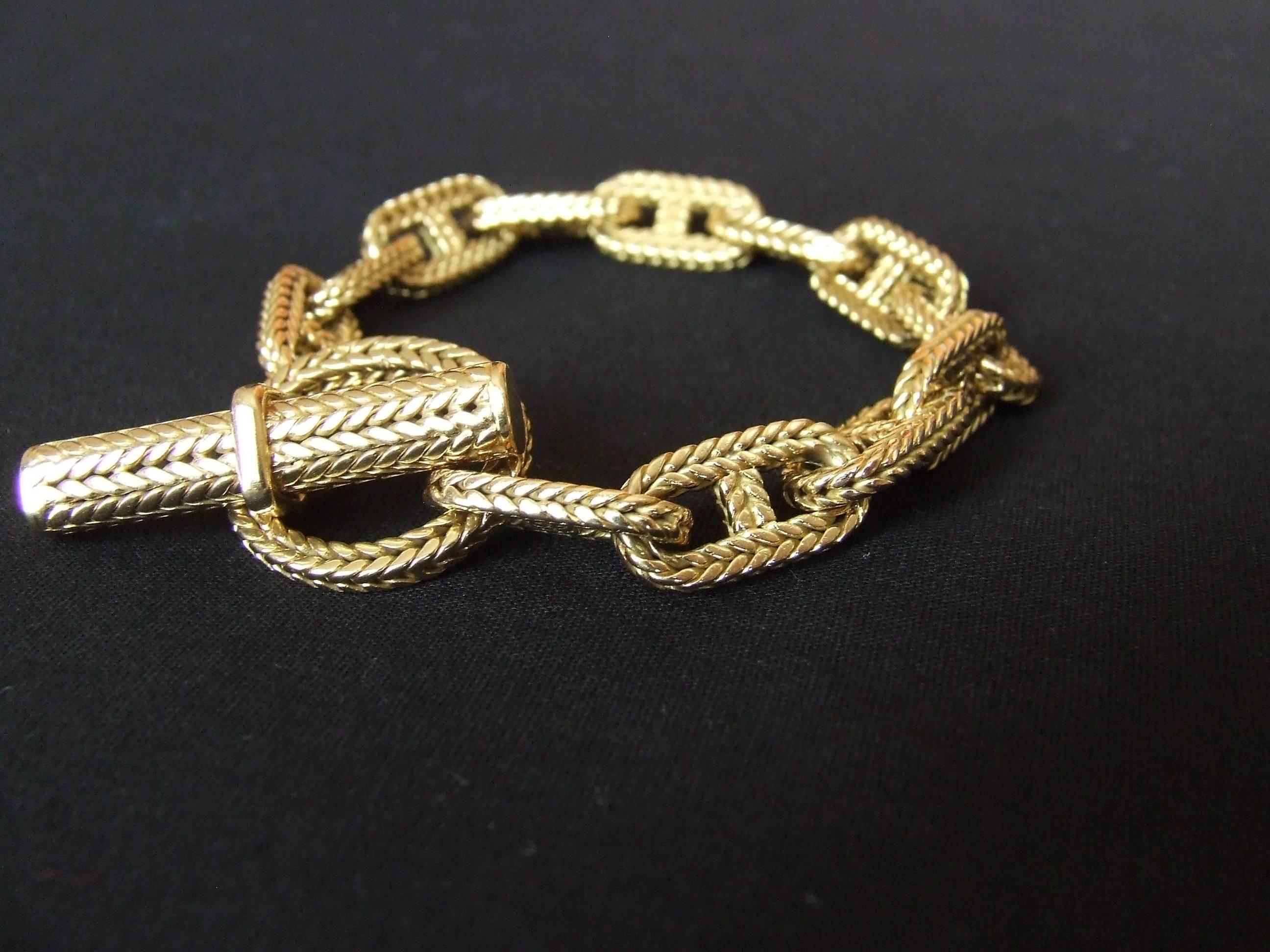 Hermès By Georges Lenfant Chaine D'ancre Braided Yellow Gold Bracelet Small 1