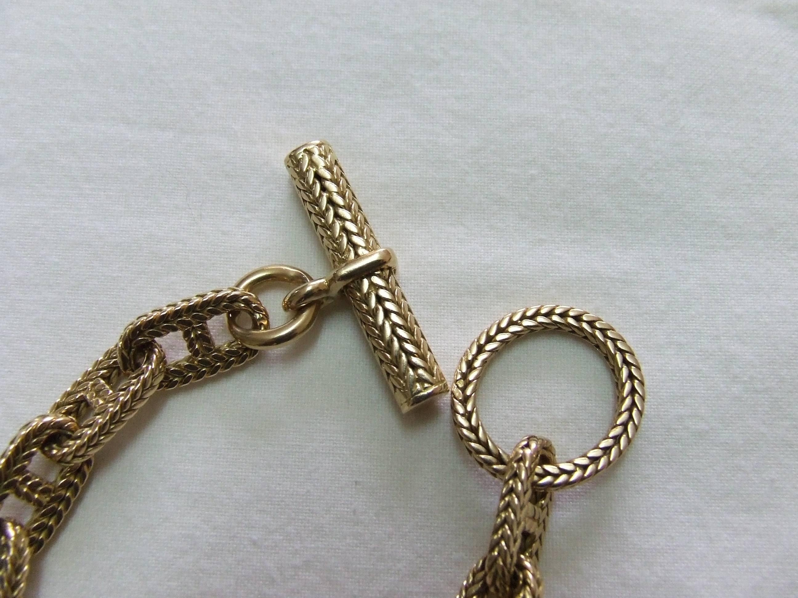 Hermès By Georges Lenfant Chaine D'ancre Braided Yellow Gold Bracelet Small 5