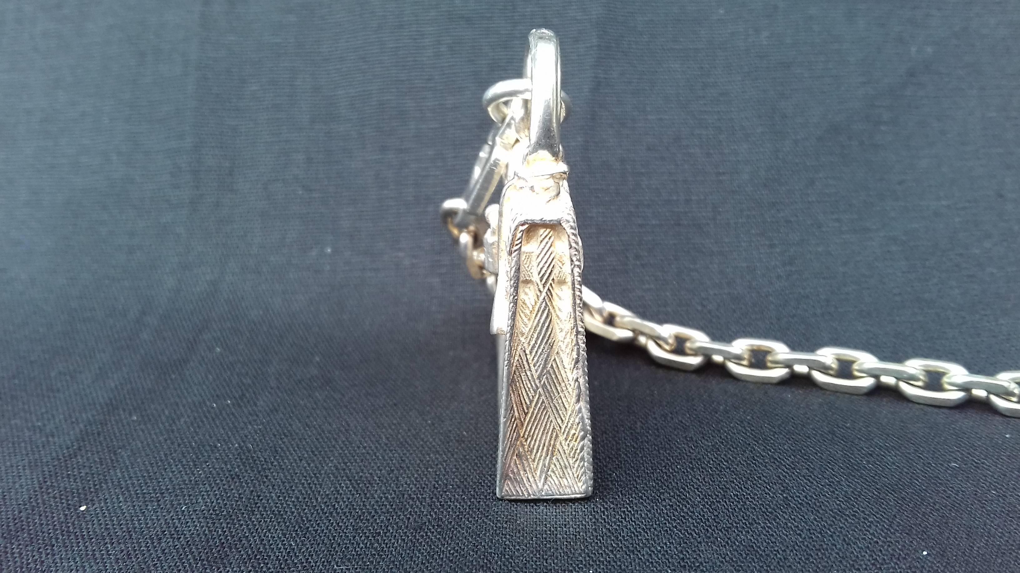 Women's or Men's Hermès Key Ring / Holder / Chain Kelly Bag Silver Pendant Charm 