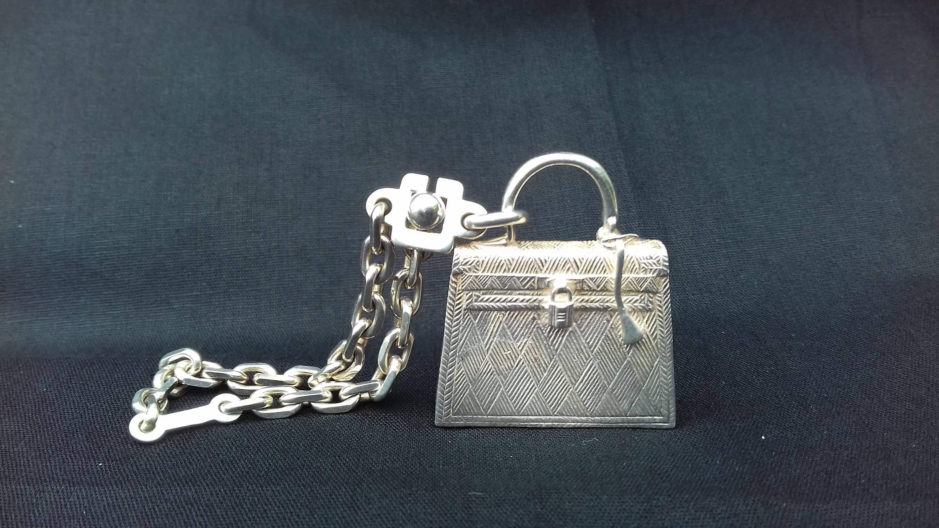 Hermès Key Ring / Holder / Chain Kelly Bag Silver Pendant Charm  3