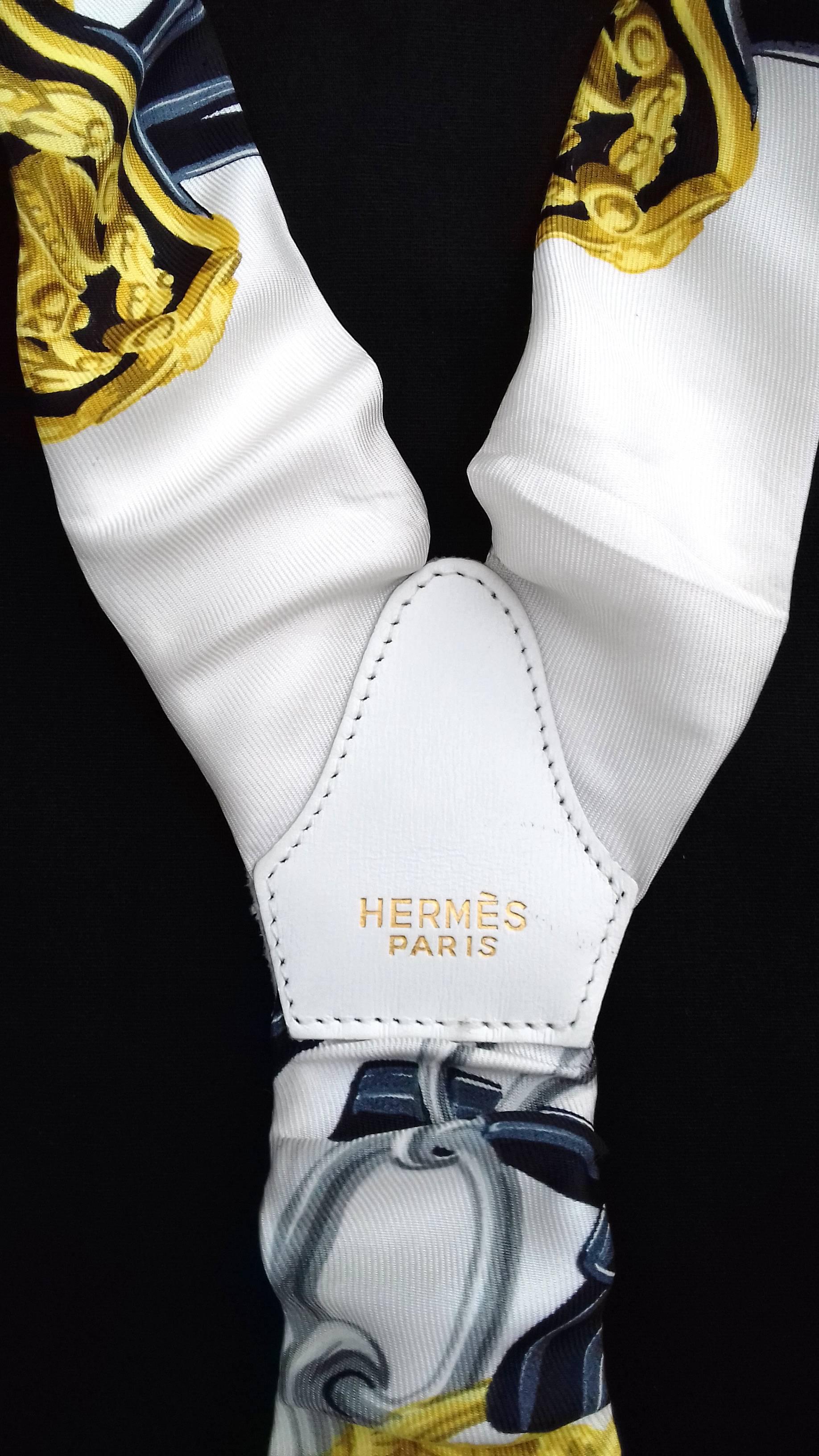 RARE Hermès Vintage Adjustable Suspenders Brides de Gala Silk Golden Hdw  1