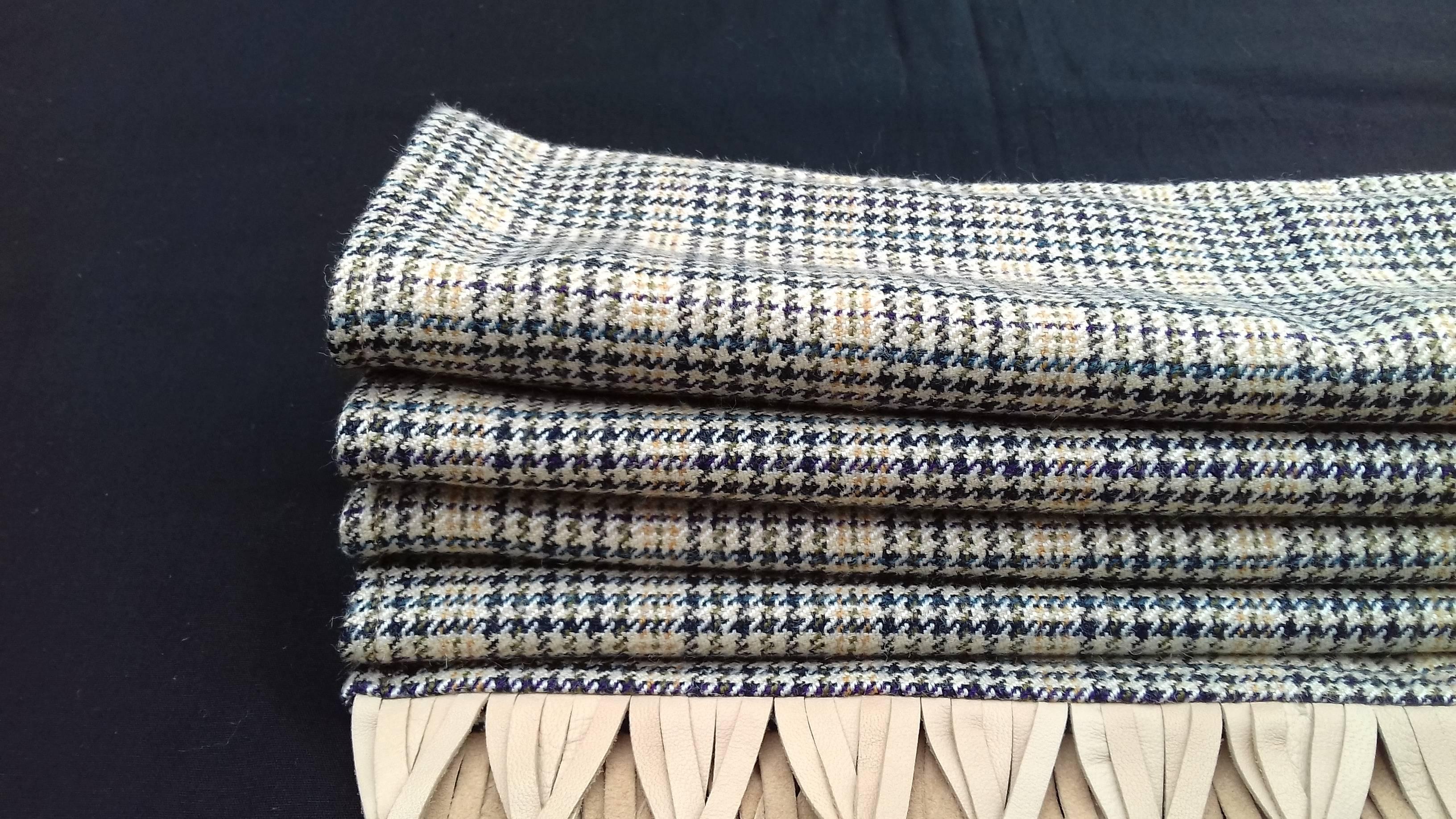 Gorgeous Hermès Vintage Scarf Glen Plaid Prince of Wales Tartan Wool Silk  2