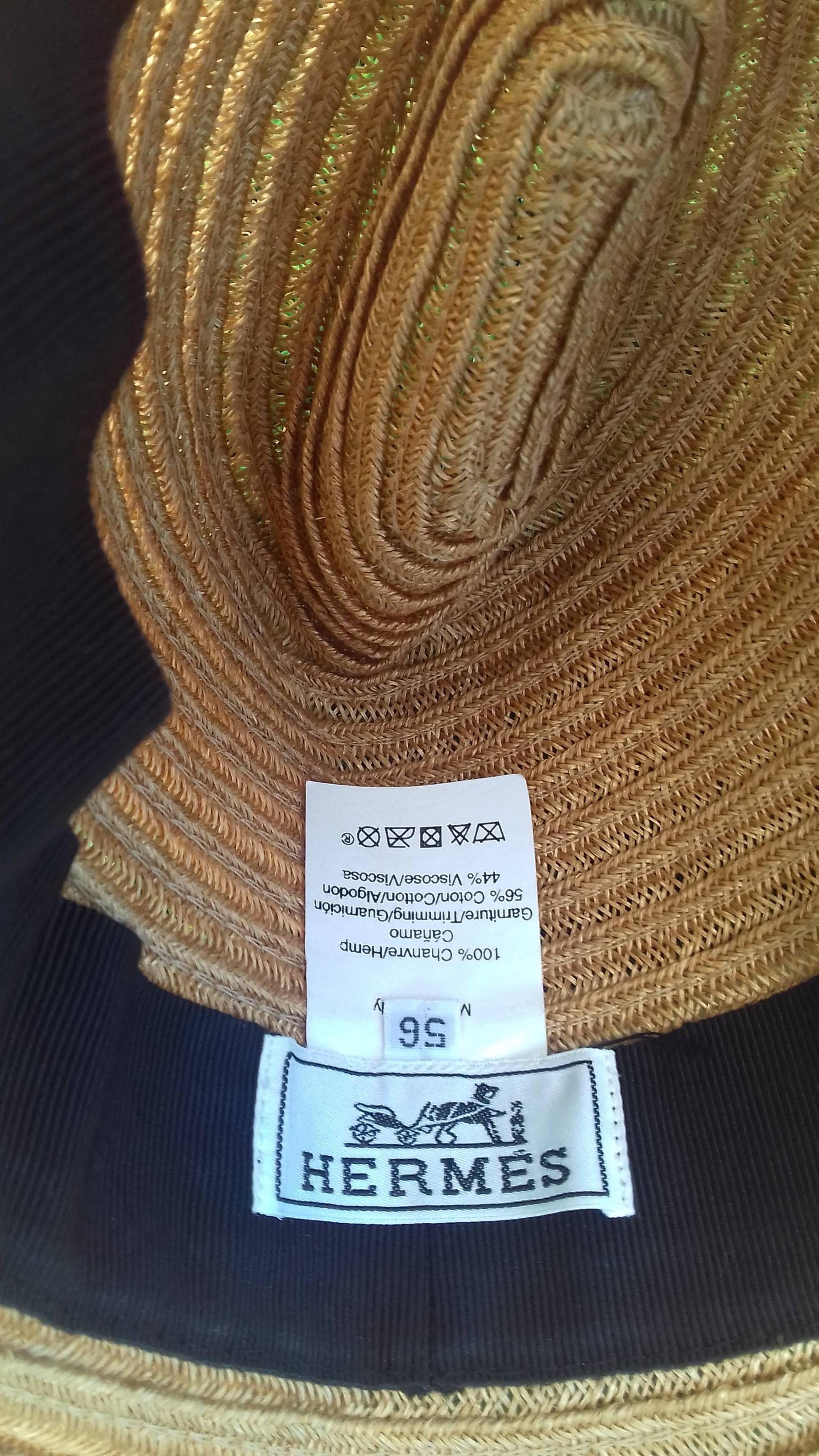 Hermès Sun Hat Summer Hat Panama Hemp Size 56 2