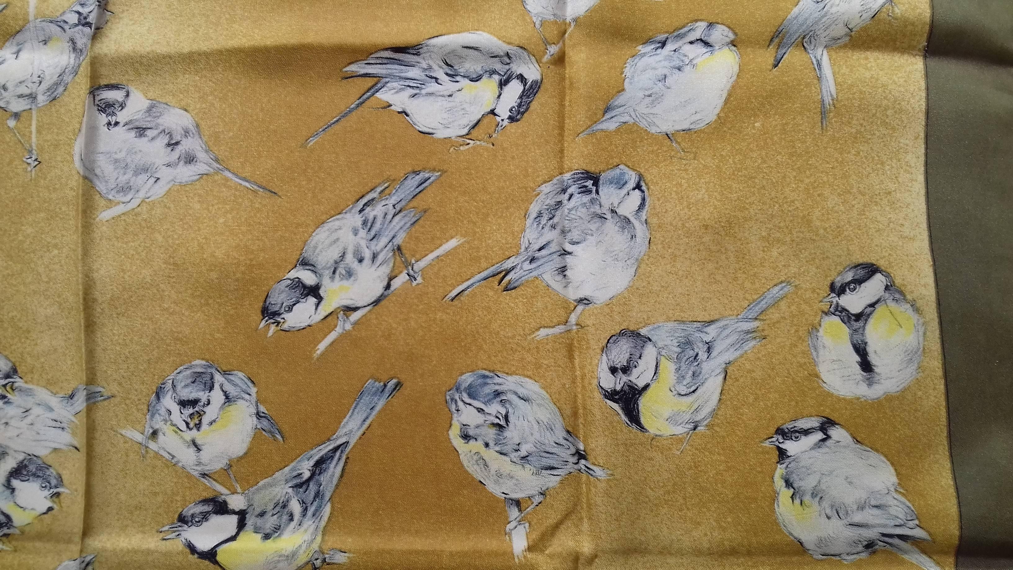 Hermès Les Mesanges Tit Birds Xavier de Poret:: foulard en soie:: 1960 1