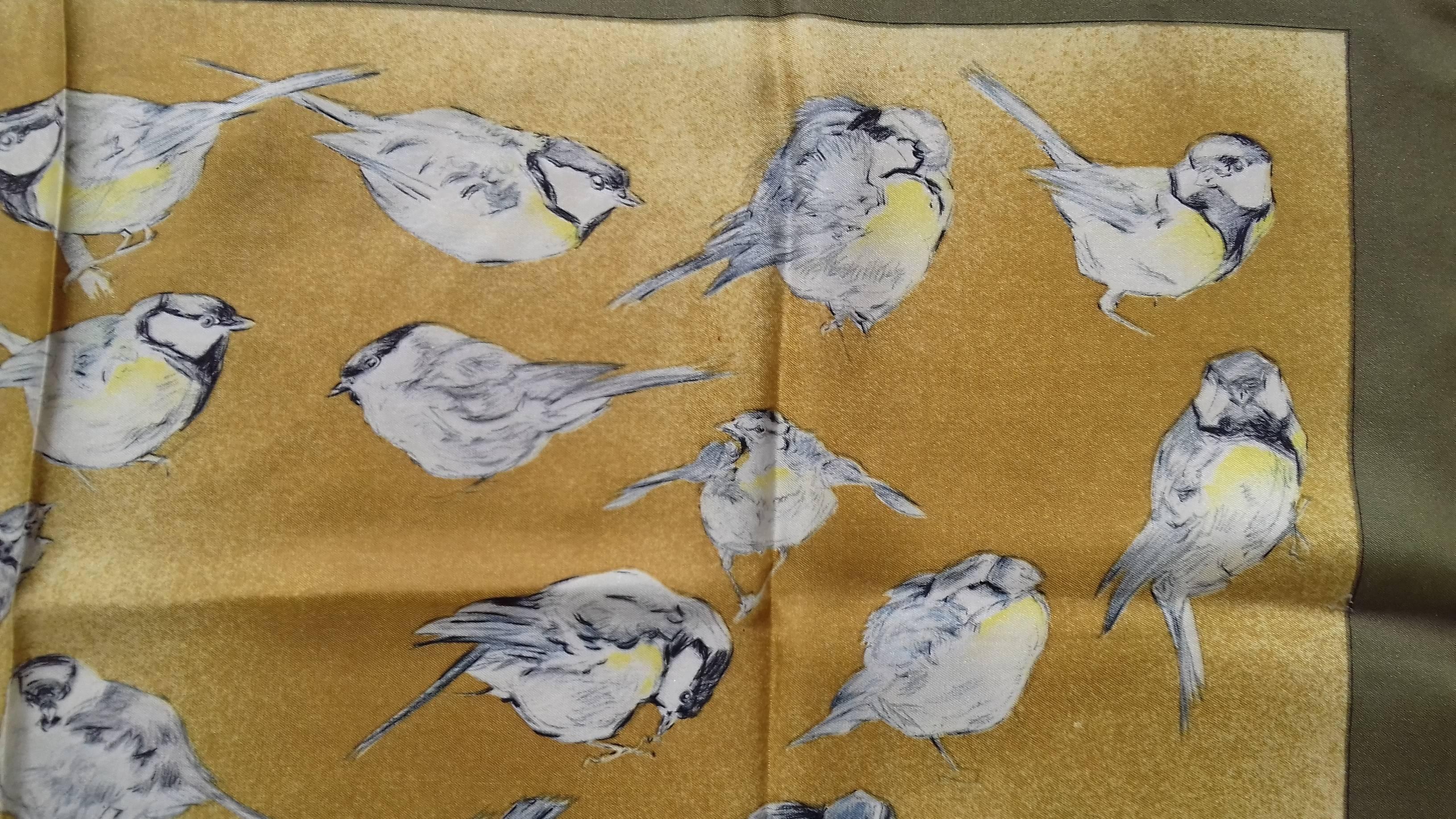 Hermès Les Mesanges Tit Birds Xavier de Poret:: foulard en soie:: 1960 3