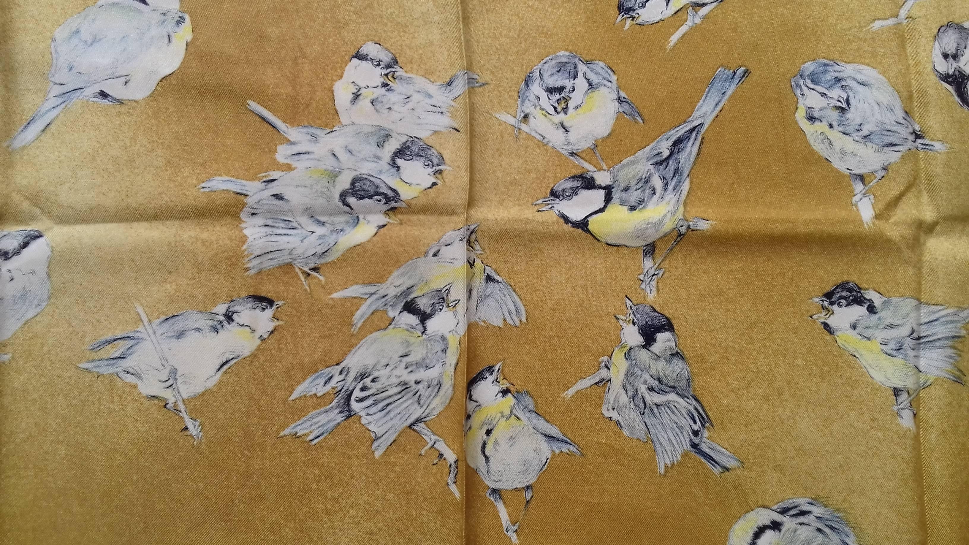 Hermès Les Mesanges Tit Birds Xavier de Poret:: foulard en soie:: 1960 5