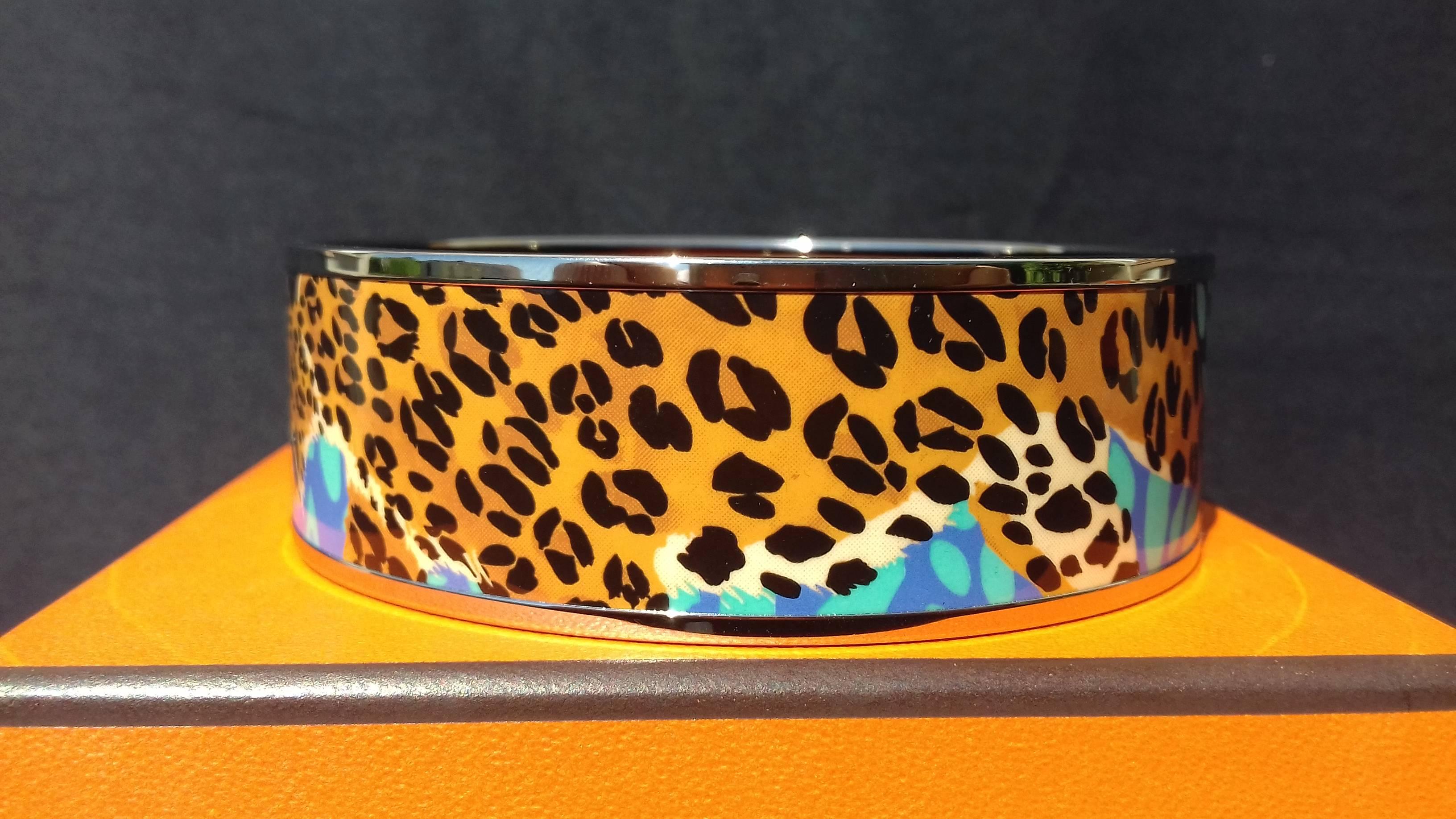 Hermès Jungle Of Eden Pierres et Cactus Printed Enamel PHW Bracelet In New Condition In Corcoué Sur Logne, Loire-Atlantique