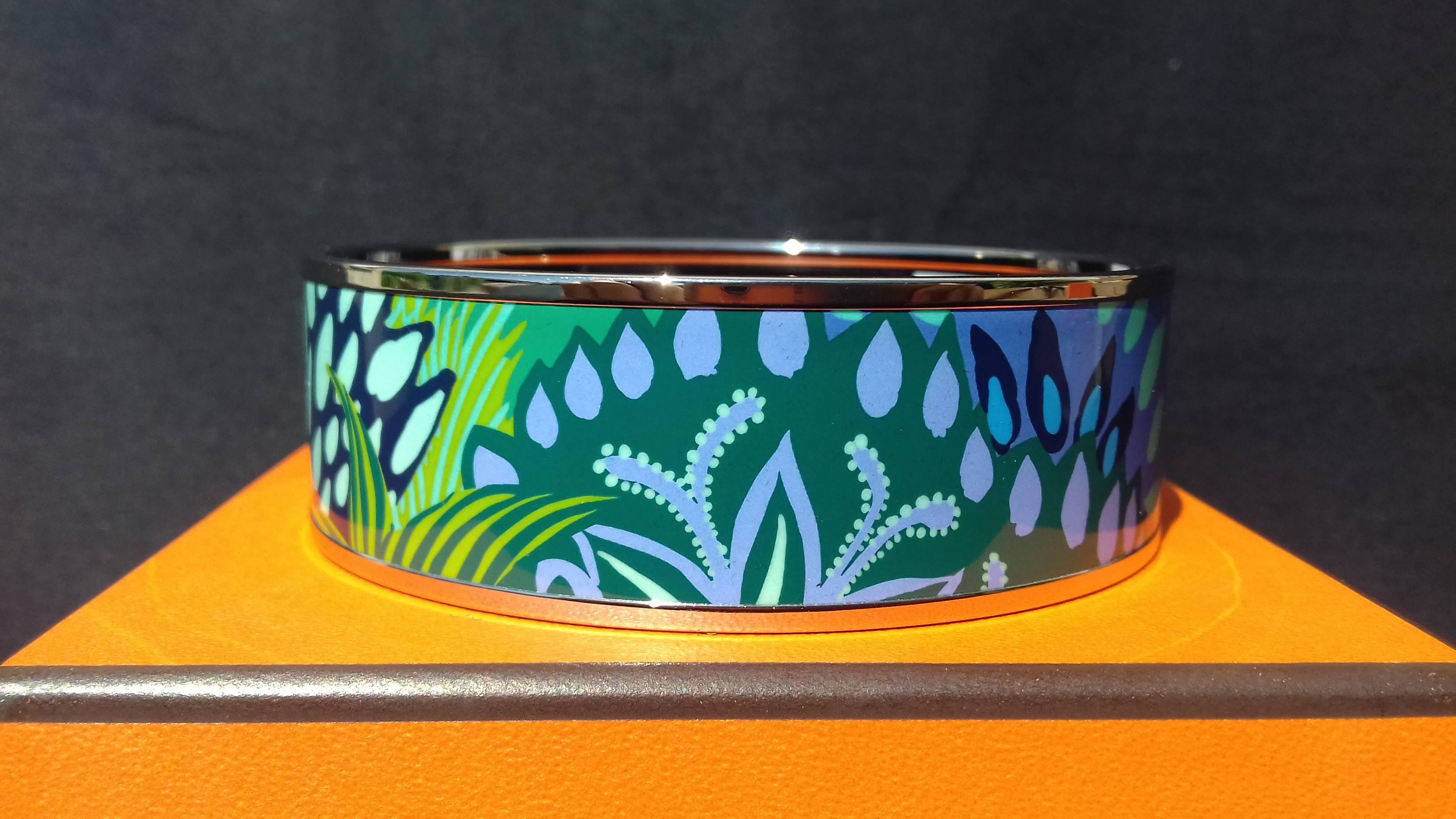 Hermès Jungle Of Eden Pierres et Cactus Printed Enamel PHW Bracelet  3