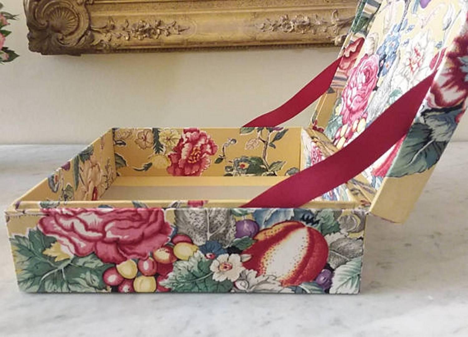 Decorative Manuel Canovas Fabric Tissu Storage Box for Scarves  2