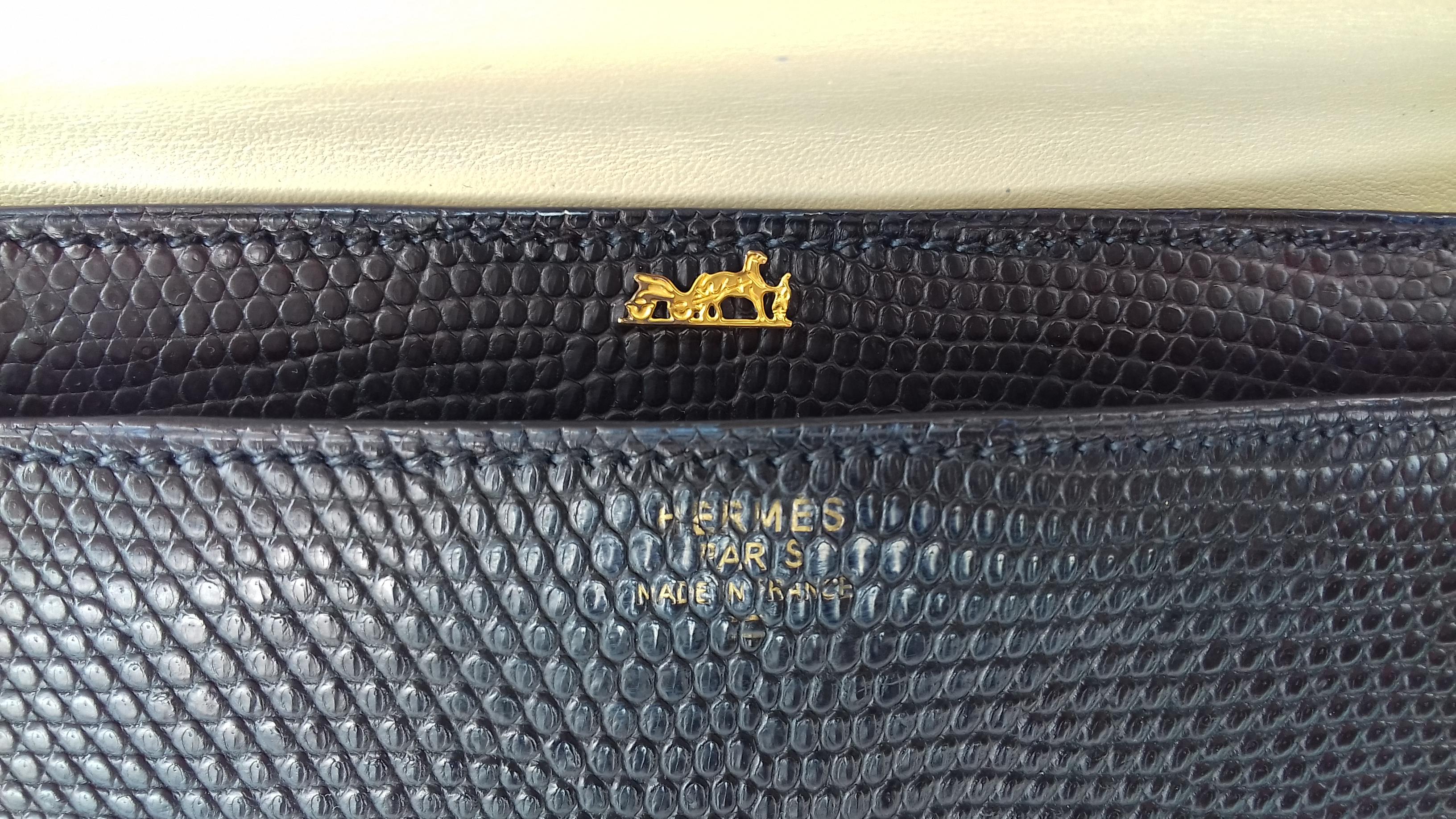 Women's Hermès Vintage Padlock Purse Bag In Black Lizard Gold Hdw RARE 