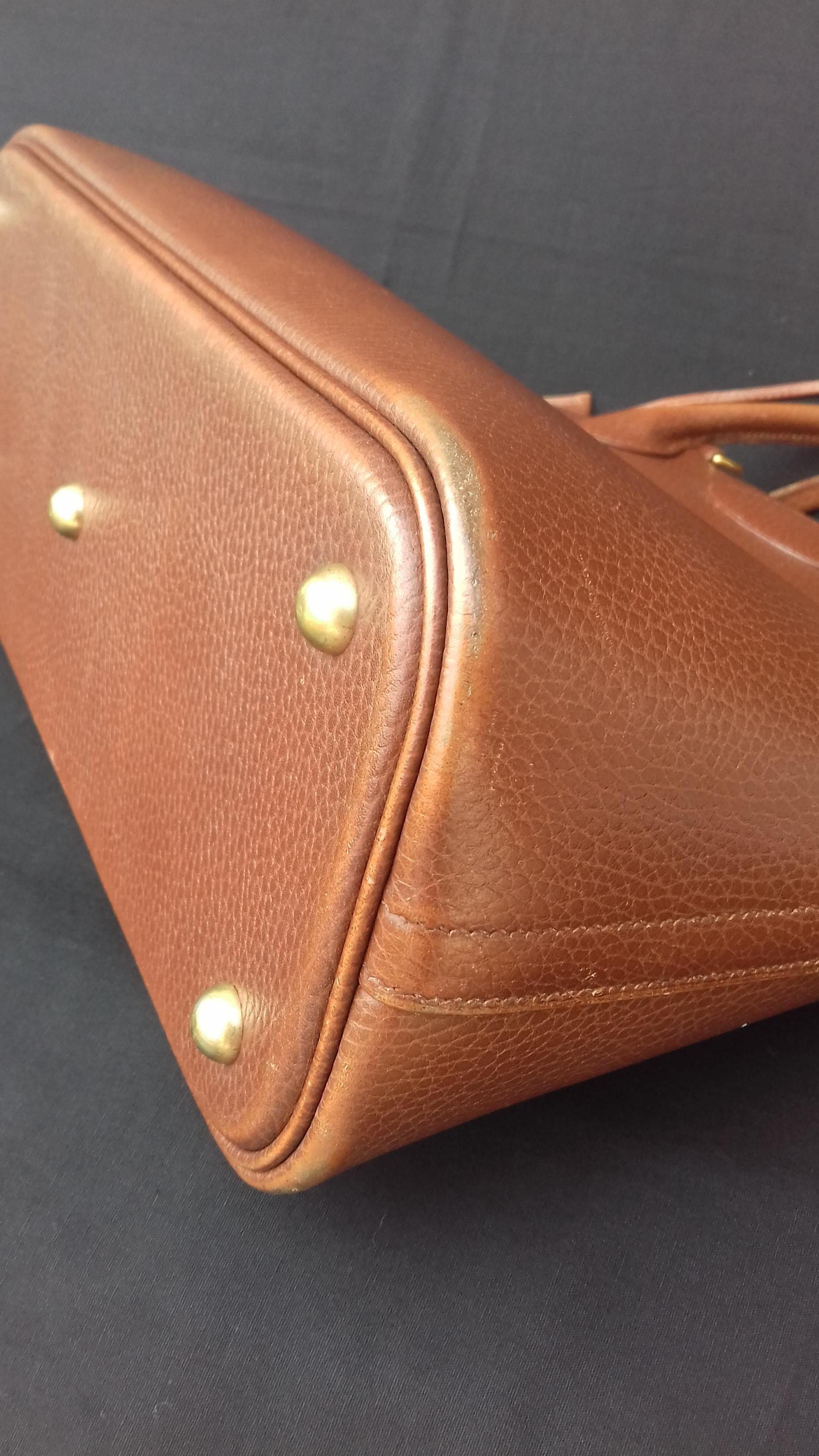 Hermès Vintage Bolide Bag 2 ways Brown Leather Golden Hdw 33 cm 10