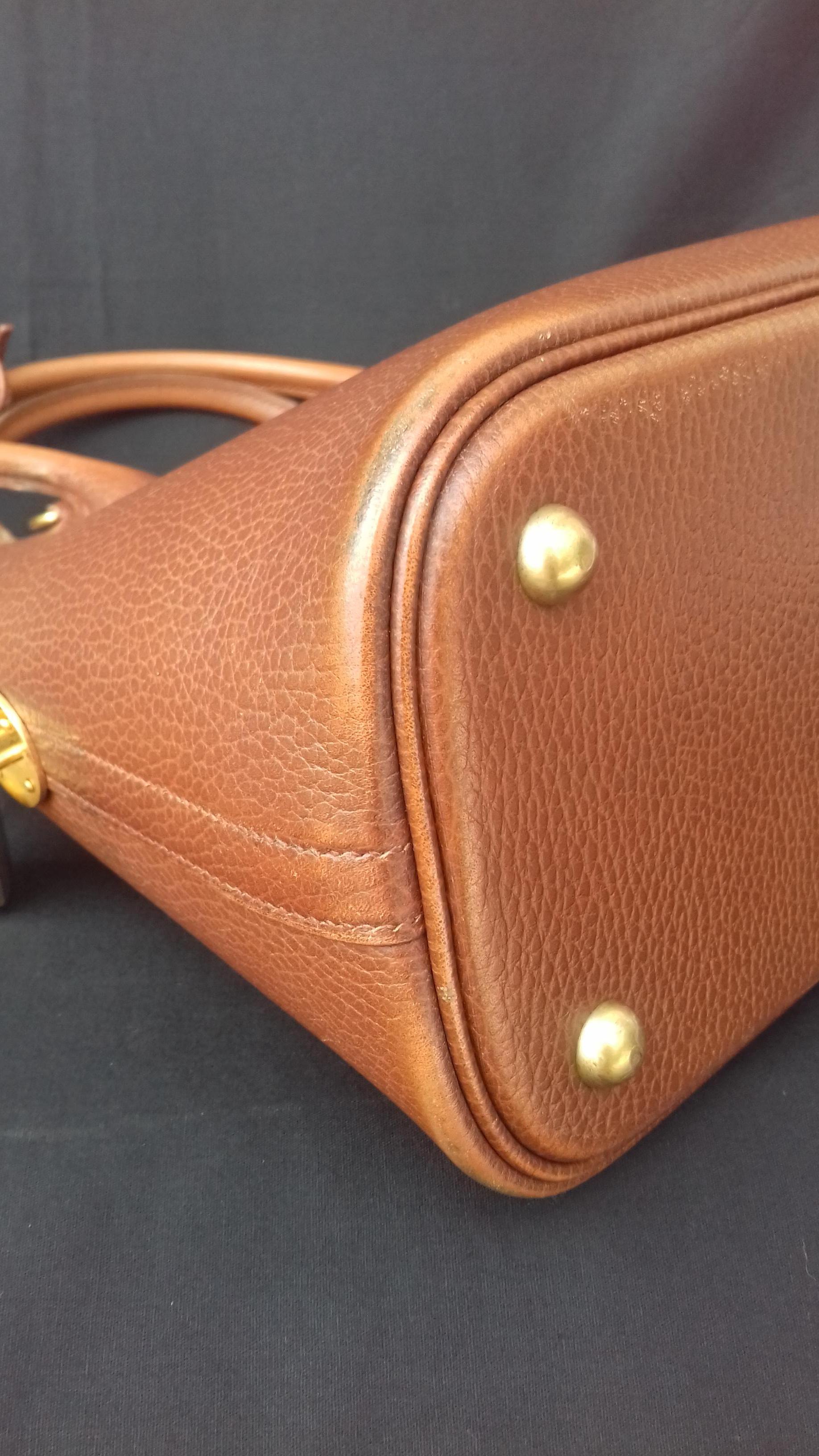 Hermès Vintage Bolide Tasche 2 Wege Braun Leder Golden Hdw 33 cm 13