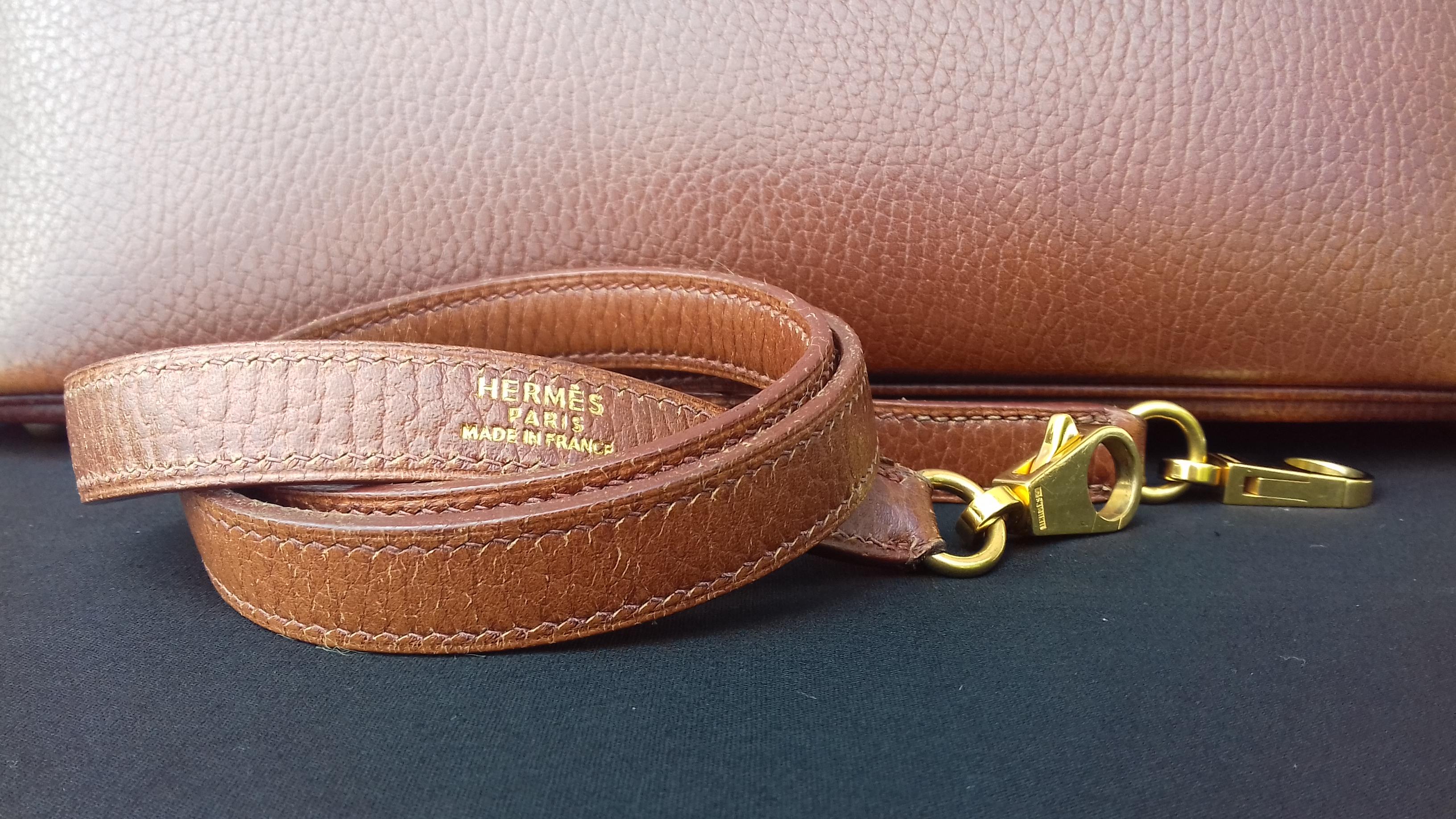 Hermès Vintage Bolide Bag 2 ways Brown Leather Golden Hdw 33 cm 6