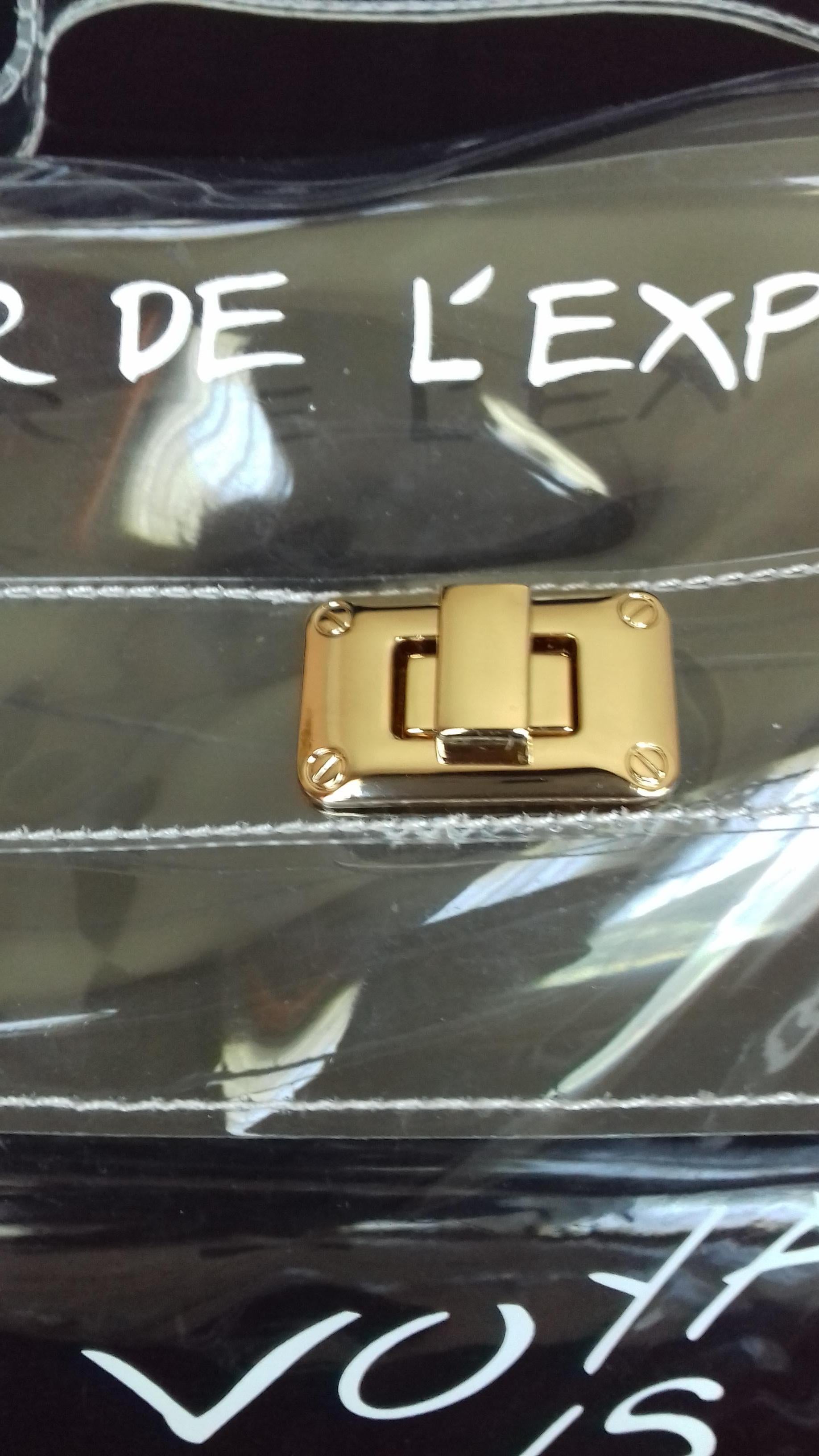 Women's Hermès See-Through Kelly Clear Plastic Vinyl Bag 1998 40 cm Collector Rain Cover