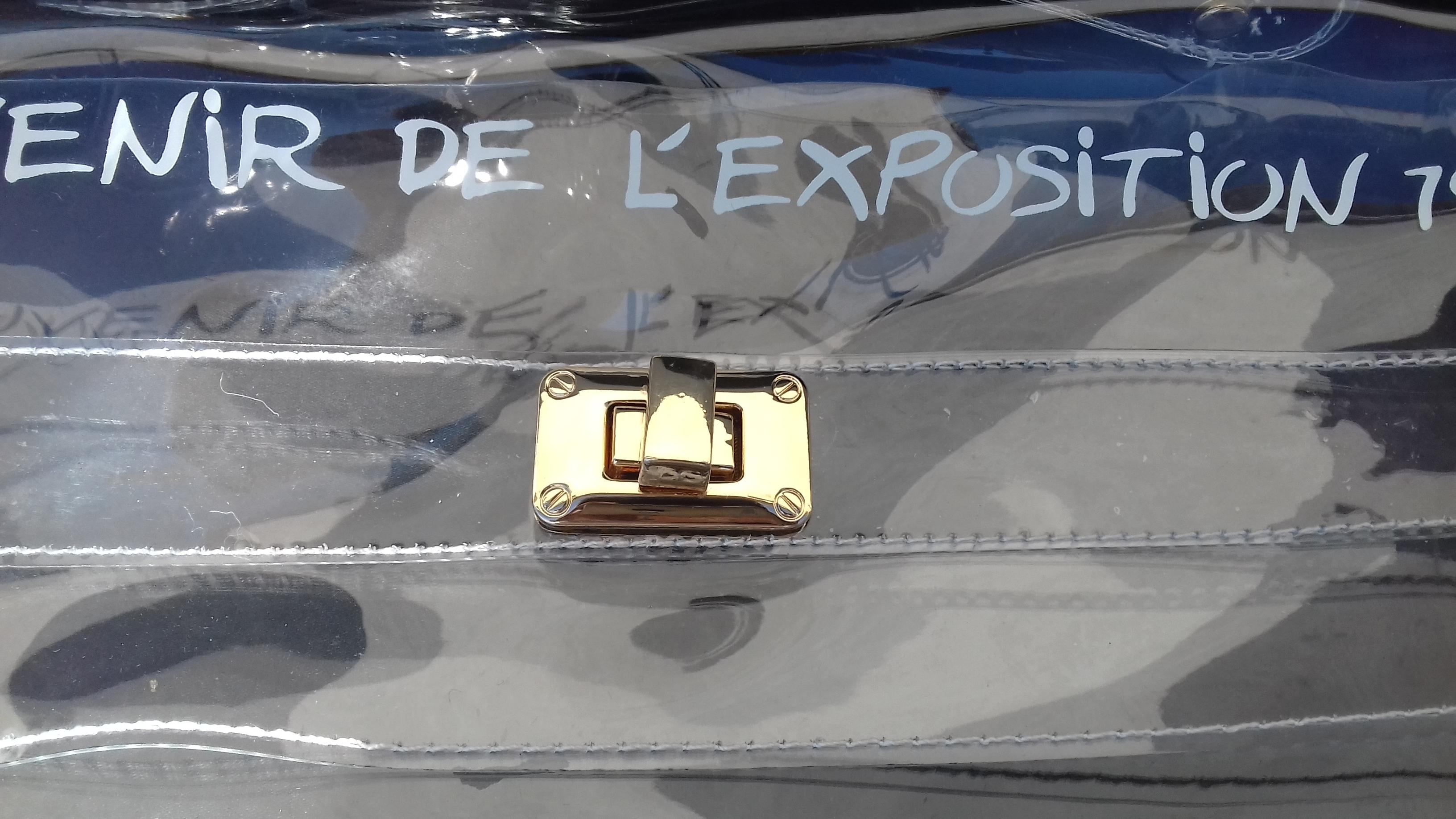 Hermès See-Through Kelly Clear Plastic Vinyl Bag 1998 40 cm Collector Rain Cover 7