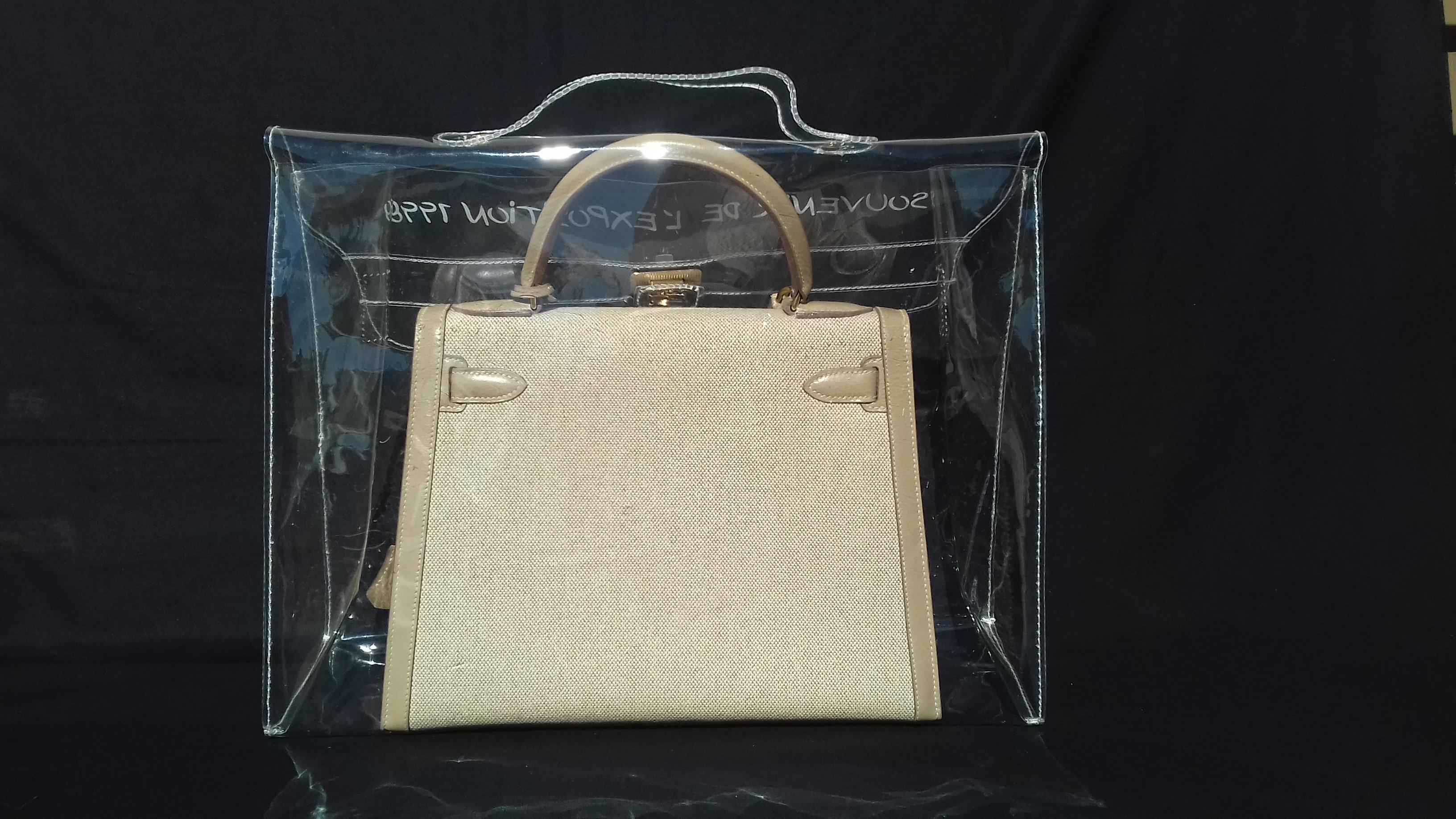 Hermès See-Through Kelly Clear Plastic Vinyl Bag 1998 40 cm Collector Rain Cover 12